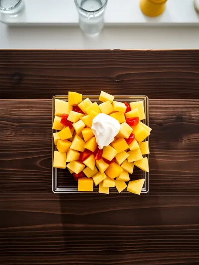 Hawaiian Fruit Salad with Cool Whip - ingredients preparation