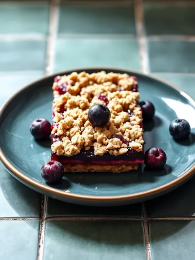 Huckleberry Crumb Bars - ready to serve