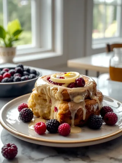 Huckleberry Lemon Sweet Rolls - ready to serve