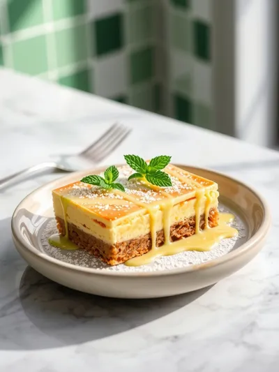Key Lime Pie Bars with Browned Butter Blondie - ready to serve
