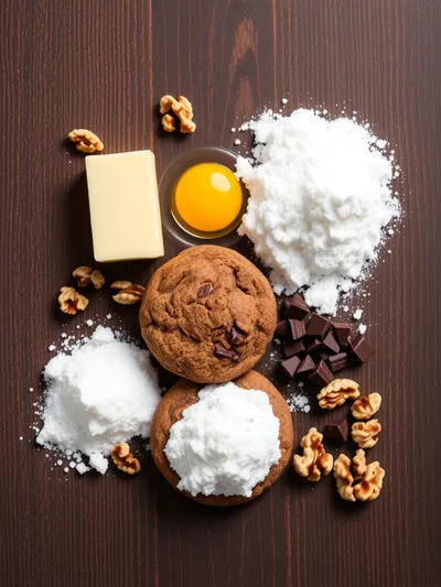 Levain Chocolate Walnut Cookie - ingredients preparation