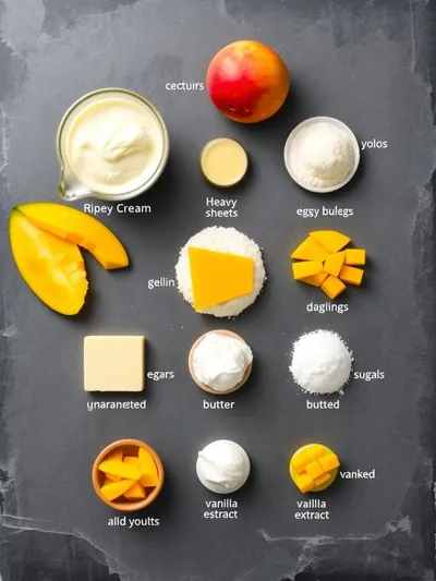 Mango Mousse Cake - ingredients preparation