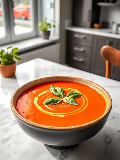 Middle-of-Winter Tomato Soup - ready to serve