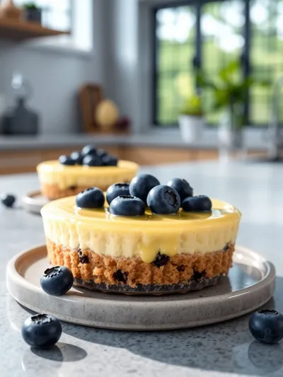 Mini Lemon Blueberry Cheesecakes