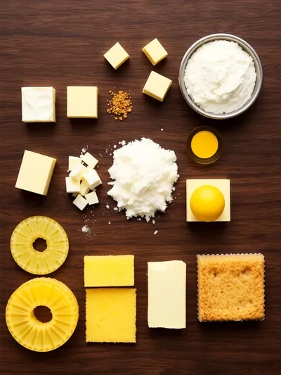 Mini Pineapple Upside-Down Cheesecakes - ingredients preparation