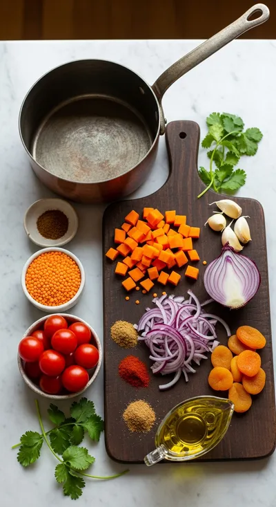 Moroccan Lentil Soup - cooking process