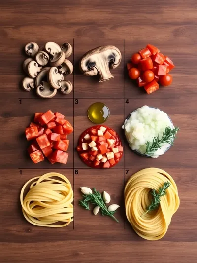 Mushroom Ragu – Easy Vegetarian Dinner - ingredients preparation