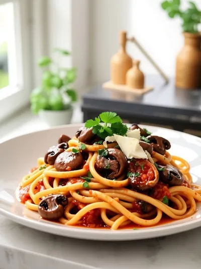 Mushroom Ragu – Easy Vegetarian Dinner - cooking process