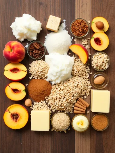 Old Fashioned Peach Crisp - ingredients preparation