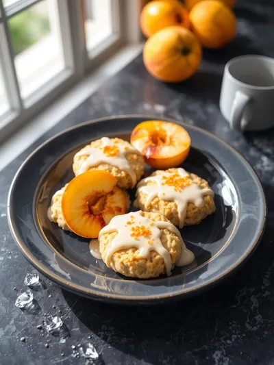 Orange Infused Ricotta Peach Cookies - ready to serve