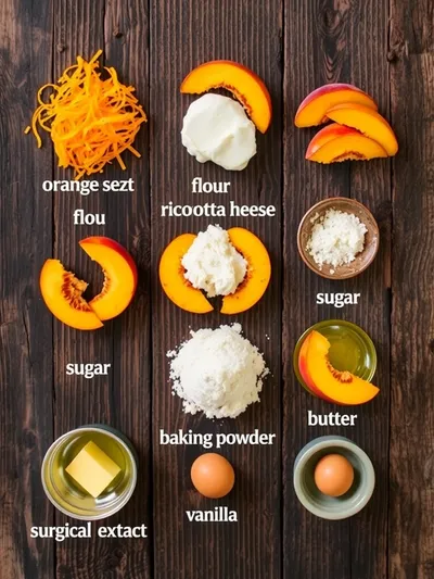 Orange Ricotta Peach Cookies - ingredients preparation