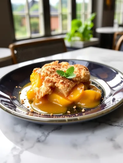 Easy Peach Cobbler With Canned Peaches - ready to serve