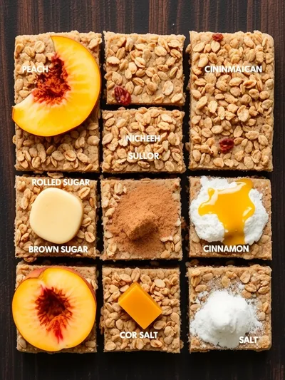 Peach Oatmeal Crumble Bars – Easy Buttery Fruit Dessert - ingredients preparation