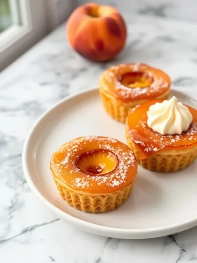 Peach Upside Down Mini Cakes – Mini Cupcake Recipe - ready to serve