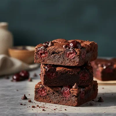 Roasted Cherry Brownies Recipe