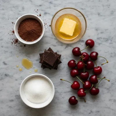 Roasted Cherry Brownies Recipe - ingredients preparation