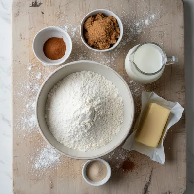 Fluffy Cinnamon Rolls with Creamy Glaze Recipe - ingredients preparation