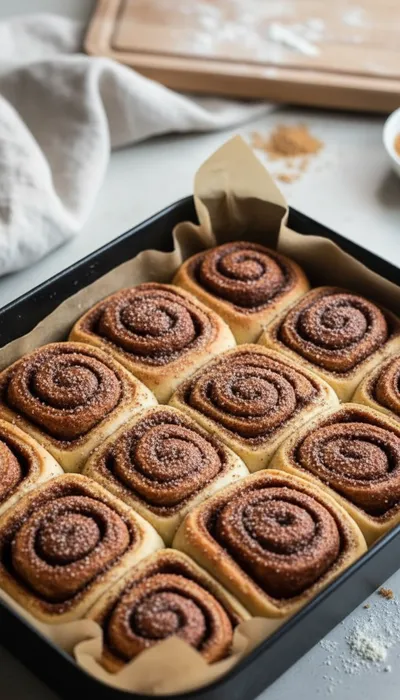 Fluffy Cinnamon Rolls with Creamy Glaze Recipe - cooking process