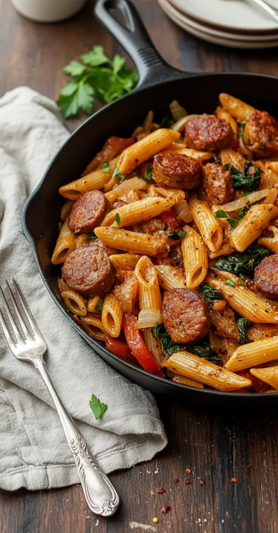 Creamy Cajun Sausage Pasta (One Pot Recipe)
