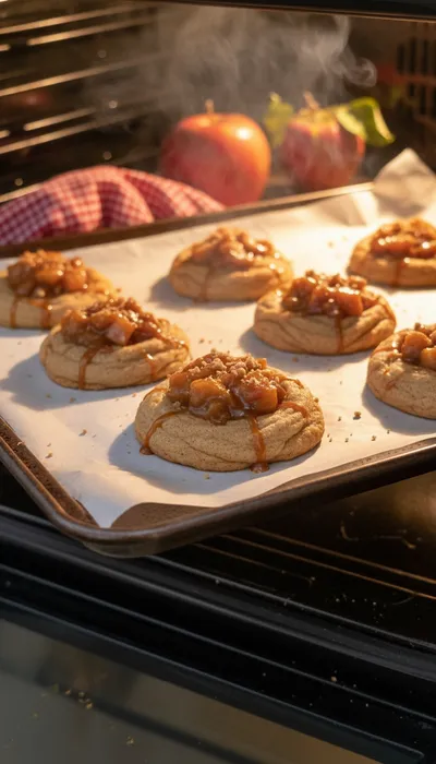 Salted Caramel Apple Pie Cookies - cooking process