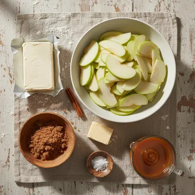 Salted Caramel Apple Pie Cheesecake - ingredients preparation