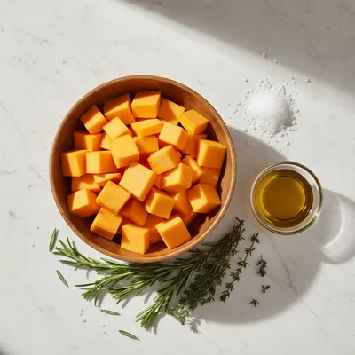Easy Roasted Butternut Squash Recipe - ingredients preparation