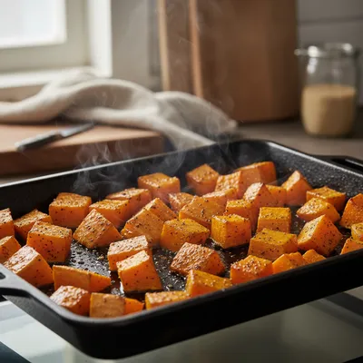 Easy Roasted Butternut Squash Recipe - cooking process