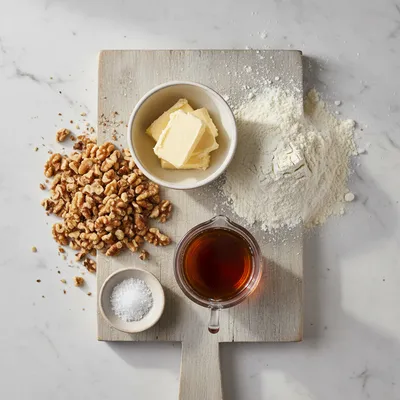 Maple Walnut Shortbread Cookies Recipe - ingredients preparation