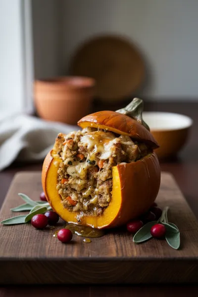 Ground Turkey & Brown Butter Sage Stuffed Pumpkins