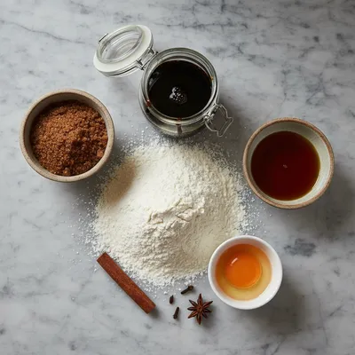 Soft Gingerbread Cookies with Maple Glaze - ingredients preparation