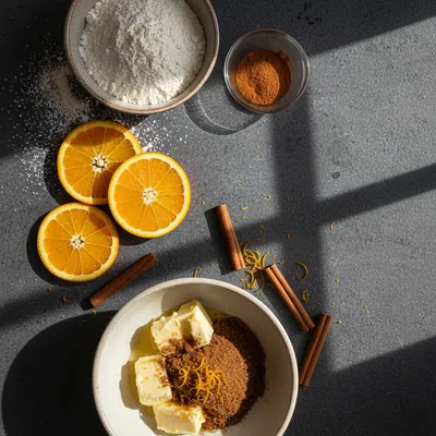 Orange and Cinnamon Cookies Recipe - ingredients preparation