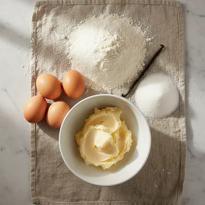 Classic Pound Cake Recipe - ingredients preparation