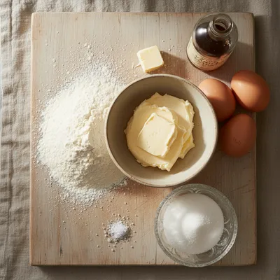 Classic Southern Pound Cake Recipe - ingredients preparation