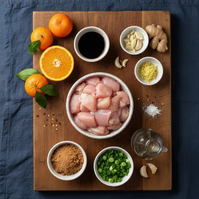Easy Orange Chicken Recipe for Quick Lunch - ingredients preparation