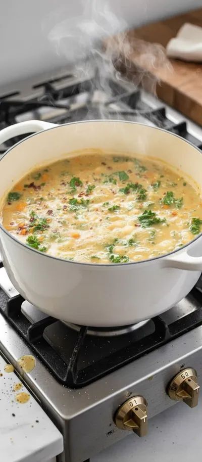 Tuscan White Bean Soup Recipe for a Healthy Dinner - cooking process