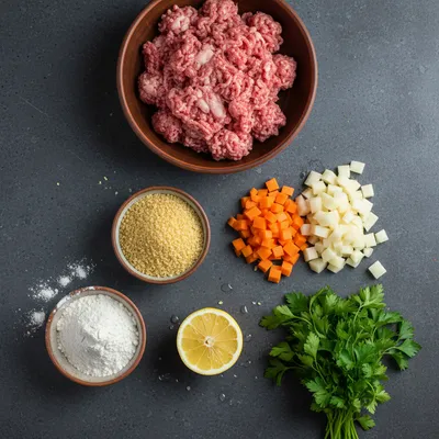 Ekşili Köfte Çorbası Recipe - Traditional Turkish Soup - ingredients preparation