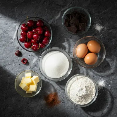 Roasted Cherry Brownies Recipe - ingredients preparation