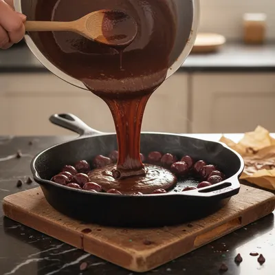 Roasted Cherry Brownies Recipe - cooking process