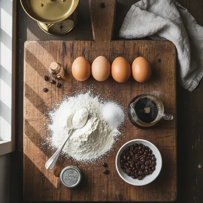 Luxurious Latte Cake Recipe For Coffee Lovers - ingredients preparation