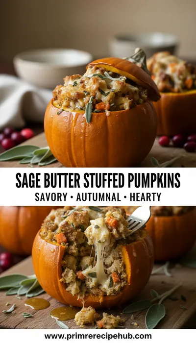 Ground Turkey & Brown Butter Sage Stuffed Pumpkins - ready to serve
