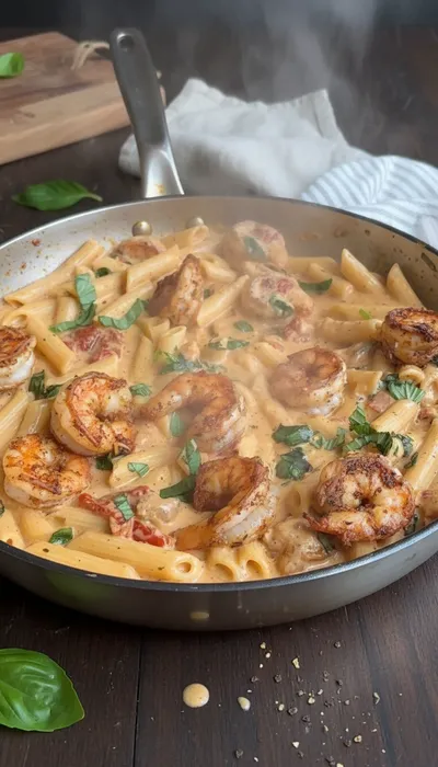 Easy Marry Me Shrimp Pasta Recipe - cooking process