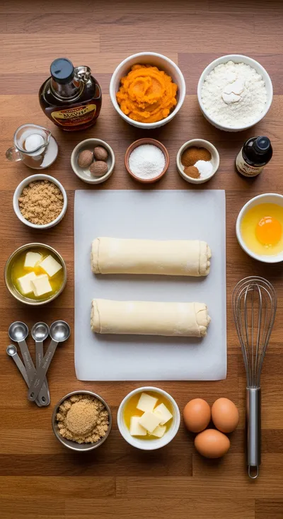 Pumpkin Cinnamon Rolls – Soft Fall Spice - ingredients preparation