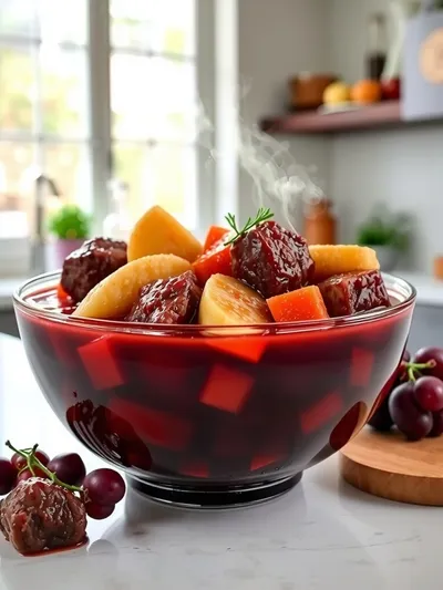 Red Grape Juice-Braised Beef Stew with Potatoes & Carrots