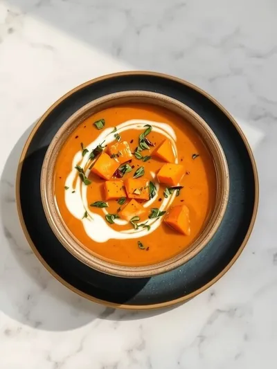 Roasted Sweet Potato Soup – Easy & Super Tasty - ready to serve