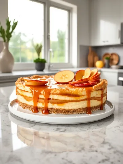 Salted Caramel Apple Pie Cheesecake