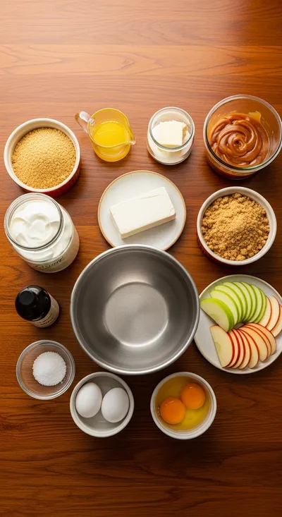 Salted Caramel Apple Pie Cheesecake - cooking process