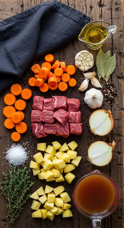 Slow-Cooked Tender Beef and Vegetable Stew - cooking process
