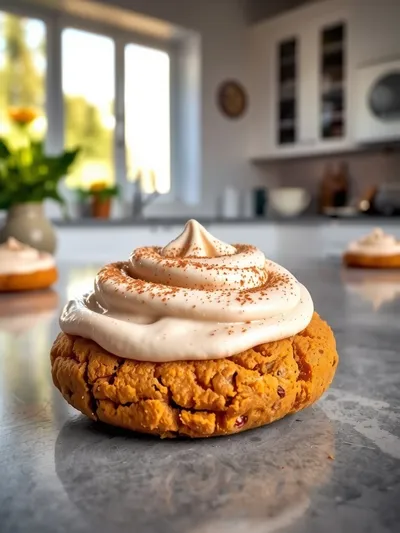Soft Pumpkin Cookies With Cinnamon Frosting