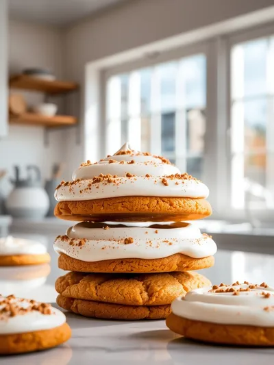 Soft Pumpkin Cookies With Cinnamon Frosting