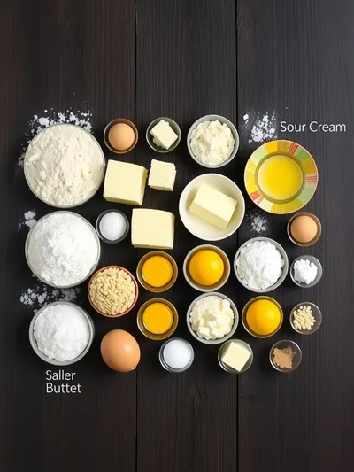 Sour Cream Pound Cake - ingredients preparation